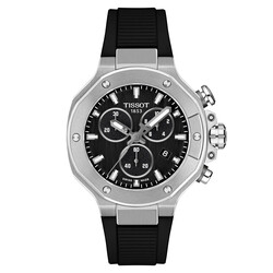 Tissot-T-Race-38mm-Chronograph-Uhr-Herren-Schwarz-Silikon-Quarz-T141-817-17-051-00