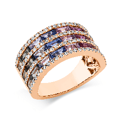 Ring in 750 Rotgold 108641 – Safir & Diamant | Ersay