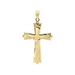 E10931-Kreuz-mit-Korpus-585-Gelbgold-frontal1