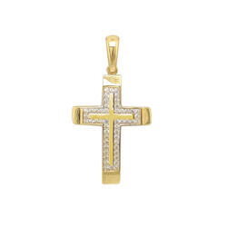 CEL2701-Kreuz-585-Gold-mit-Zirkonia-frontal