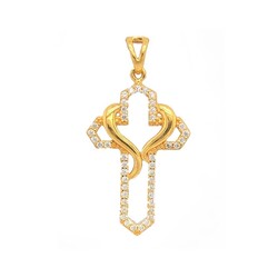 E10935-Anhanger-Kreuz-585-Gelbgold-mit-Zirkonia