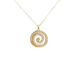 106576-Anhanger-mit-Kette-585-Gelbgold-mit-Zirkonia-frontal