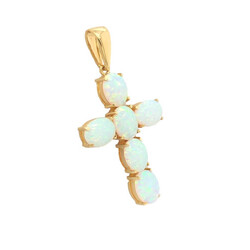 E10952-Anhanger-Kreuz-585-Gelbgold-mit-Opalen
