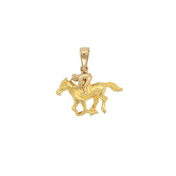 Anhanger-Pferd-mit-Reiter-585-Gelbgold