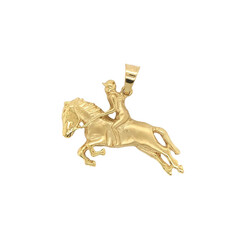 E10959-Anhanger-Pferd-mit-Reiter-585-Gelbgold-1