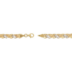 E10977-Armband-Bicolor-Fantasiemuster-585-Gold-Verschluss-und-Endkappe