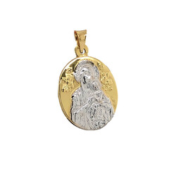 E10996-Anhanger-Mutter-Maria-mit-Christkind-beidseitig-585-Gold-seitlich