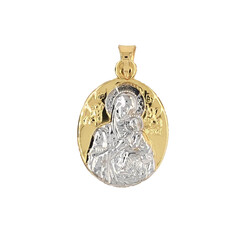 E10996-Anhanger-Mutter-Maria-mit-Christkind-beidseitig-585-Gold-frontal