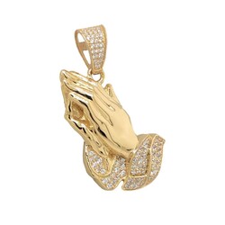 E11078-Anhanger-betende-Hande-585-Gold-seitlich