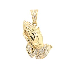 E11078-Anhanger-betende-Hande-585-Gold-frontal