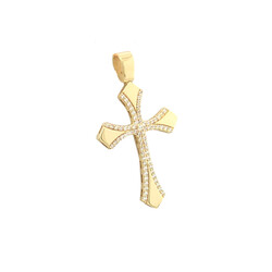 E11084-Anhanger-Kreuz-mit-Zirkonia-585-Gold-seitlich