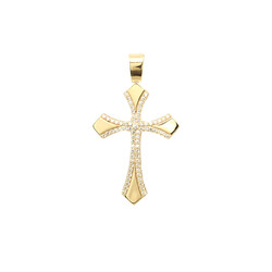 E11084-Anhanger-Kreuz-mit-Zirkonia-585-Gold-frontal
