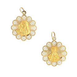 E11097-Anhanger-Jesus-und-Mutter-Maria-Kranzplatte-585-Gold-frontal