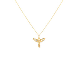 E11085-Anhanger-Engel-mit-Kette-mit-Zirkonia-585-Gold-frontal