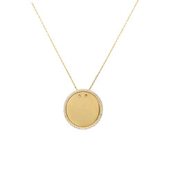 E11088-Anhanger-Kreisplatte-mit-Kette-mit-Zirkonia-585-Gold-gross-frontal