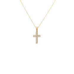 E11092-Anhanger-Kreuz-mit-Kette-mit-Zirkonia-585-Gold-frontal