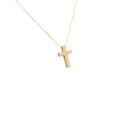 E11093-Anhanger-Kreuz-mit-Kette-mit-Zirkonia-585-Gold-seitlich