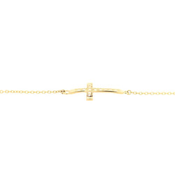 E11128-Armband-Kreuz-585-Gold-mit-Zirkonia-liegend