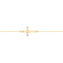 E11128-Armband-Kreuz-585-Gold-mit-Zirkonia-draufsicht