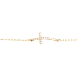 E11129-Armband-Kreuz-585-Gold-mit-Zirkonia-draufsicht