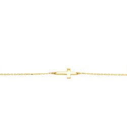 E11541-Armband-Kreuz-585-Gelbgold-flach