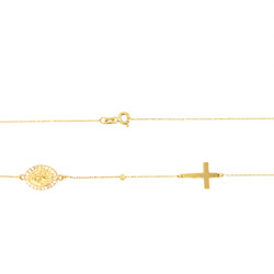 E11544-Kette-Kreuz-und-Mutter-Maria-mit-Zirkonia-585-Gold-Verschluss