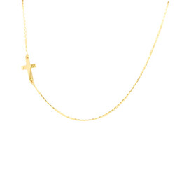 E11545-Kette-mit-Kreuz-klein-585-Gold-frontal