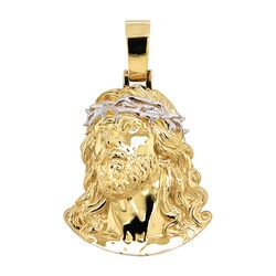 E11639_585_Gold_Jesus_Kopf_XXL_bicolor_frontal