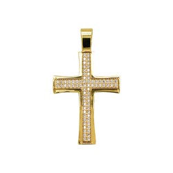 9901360_Anha-nger_Kreuz_585_Gold_mit_Zirkonia_frontal