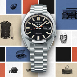 Seiko-5-Sports-Herren-Automatikuhr-schwarzes-Zifferblatt